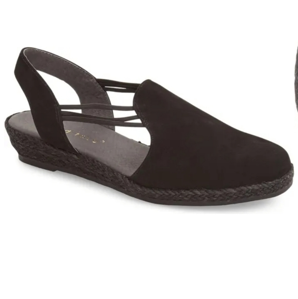NEW David Tate Nelly Black Nubuck Slingback Sandals